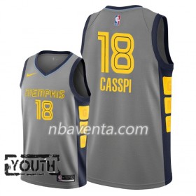 Camiseta Niños Memphis Grizzlies Omri Casspi 18 2018-19 Nike City Edition Gris Swingman